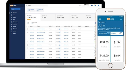 Financial management app on devices
