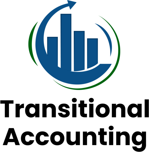 Modern logo with blue skyscrapers and a green circular swoosh.
